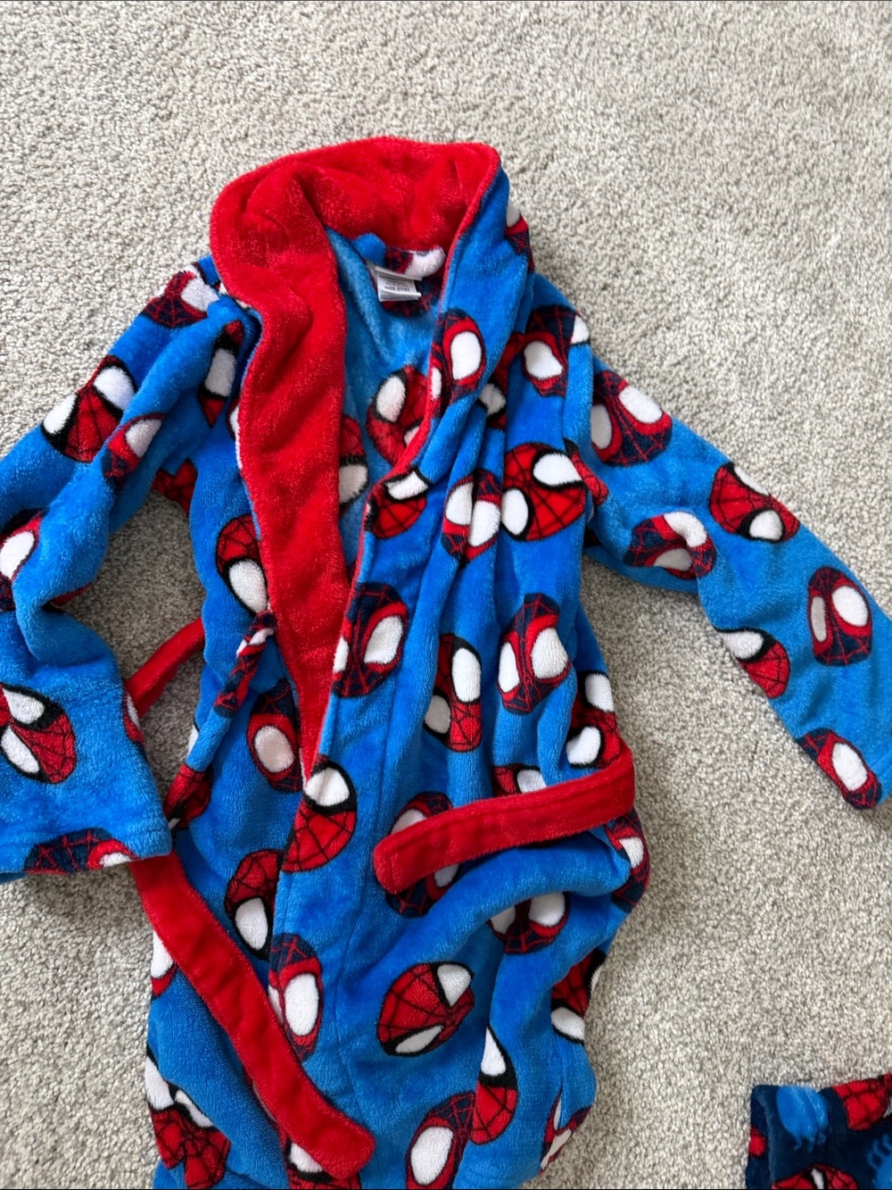 Marvel Kids Plush Spider-Man Robe - Blue & Red